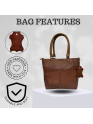 Womens Tote Handbag With Wallet Genuine Leather Rustic Crossbody Shoulder Purse Satchel Bag